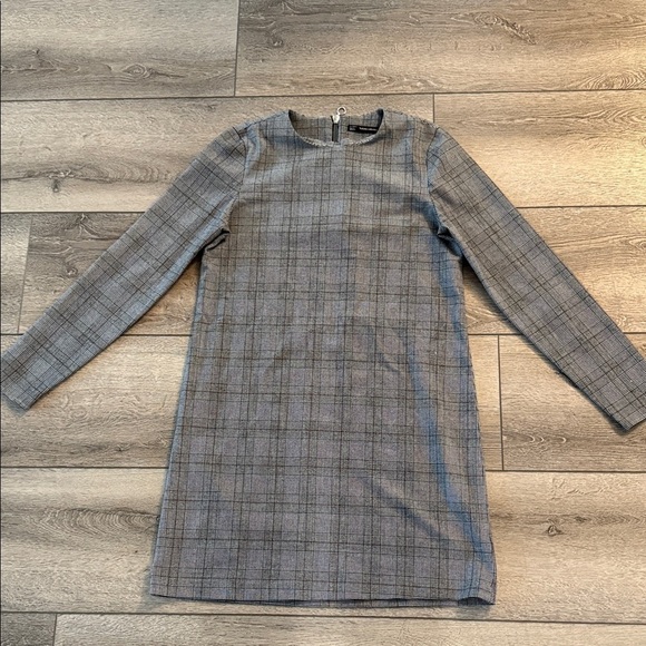 Zara check plaid grey dress size small - Picture 2 of 3